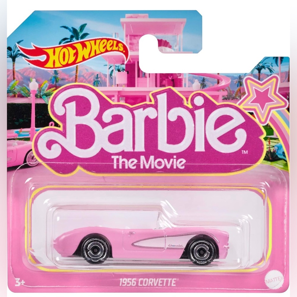 NWT Hot Wheels 2023 Barbie 1956 Corvette Barbie The Movie, Pink